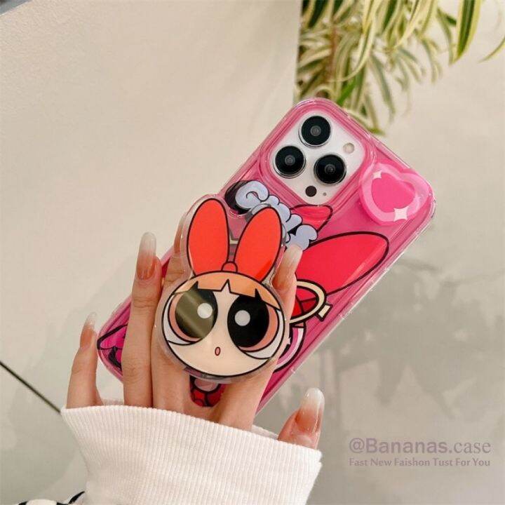 เคสโทรศัพท์มือถือนิ่ม-แบบใส-ลายการ์ตูน-พร้อมขาตั้ง-สําหรับ-iphone-14-13-12-x-xr-xs-7-8-se2020