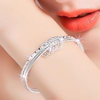 Silver bracelet female junior iii 999 sterling silver Chinese valentines day present for his girlfriend