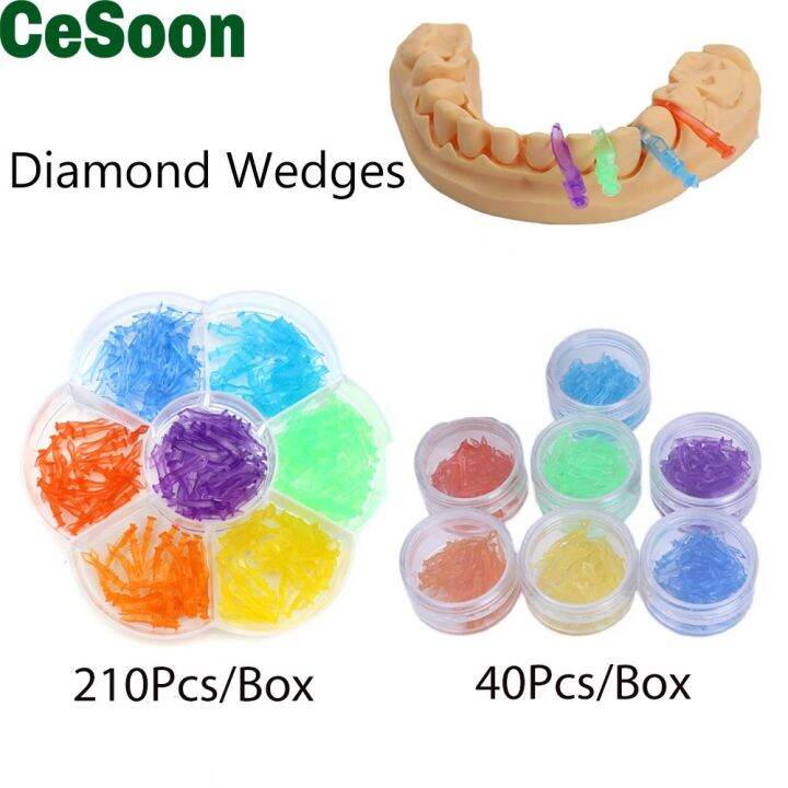 40210 Pcs Dental Plastic Wedges Autoclavable Dentistry Diamond Wedge