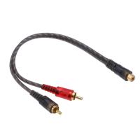 1 PC 27 ซม.1 RCA ถึง 2 RCA ชายสายตัวแยกสำหรับระบบเสียงรถยนต์