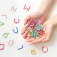 26pcs/pack Kawaii Alphabet Paper Clips Cute Metal Hollow Binder Clips Photo Tickets Notes Holder Letter Clamps Office Stationery