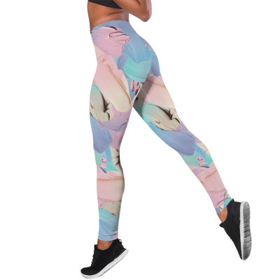 Hotclool แฟชั่นผู้หญิง Leggings Gradient Heart 3D พิมพ์ Legging ในร่มกลางแจ้งกางเกงโยคะ Jogging ฟิตเนสกีฬาเสื้อผ้า S-7XL