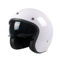 818หมวกกันน็อคย้อนยุค Casco Chopper วินเทจเปิดเก่าโรงเรียน Casque Moto Cacapete DOT Gloss สีขาว XS To XL