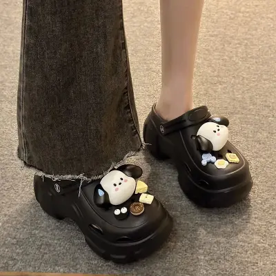 LAL EVA Flip-Flops รองเท้าแตะผู้หญิง,แฟชั่นมีชื่อเสียงอินเทอร์เน็ตใหม่รองเท้าแตะชายหาดคลิป Ins ฟุตพื้นหนา Flop