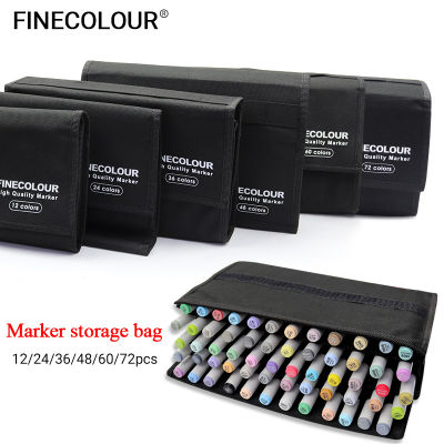 Finecolour Marker pen Storage Bag Multifunction Fold Pen Bag Quality Large Capacity markers Pen Curtain Gifts Art Supplies black