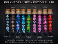 Potion Flask with Dice Set of 7 | ลูกเต๋า Dice For DnD D&amp;D MTG RPG TRPG เกมกระดาน บอร์ดเกม Game ไพ่ทาโรต์ Magic เมจิก