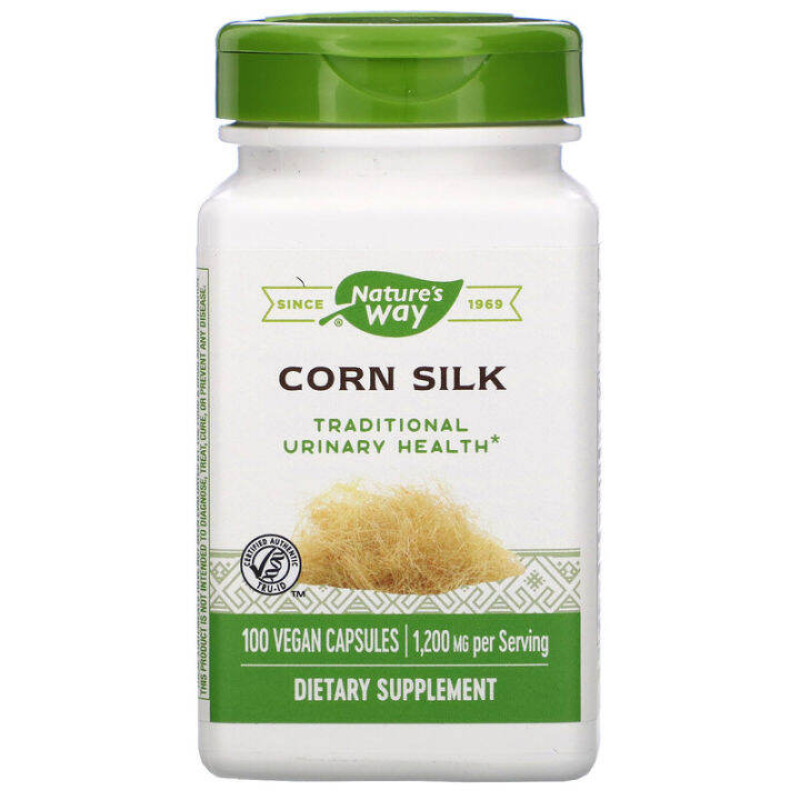 Natures Way Corn Silk 1200mg 100 Vegan Capsules for Bladder Infections