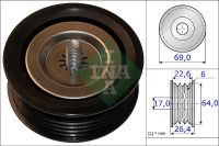 ลูกรอกสายพานหน้าเครื่อง 6ร่อง BENZ VITO W639 SPRINTER 3-t 3,5-t 4-t 4,6-t 5-t B906 B907 OM651 69MM INA