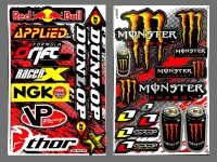 สติ๊กเกอร์แต่งรถ DUNLOP ดำ Monster 2 กระป๋อง (สีส้ม) มอเตอร์ไซค์ บิ๊กไบค์ สติ๊กเกอร์ติดกระจก แต่งรถรถยนต์ ติดข้างรถ ติดหมวกกันน็อค จำนวน 2 แผ่น