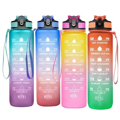 1 Liter Water Bottle Motivational Sport Water Bottle Leakproof Drinking Bottles Outdoor Travel Gym Fitness Jugs For Kitchen