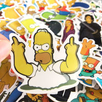 ✨พร้อมส่ง✨Vintage Classic Cartoon The Simpsons Sticker 50แผ่น พีวีซี กันน้ำ สติ๊กเกอร์