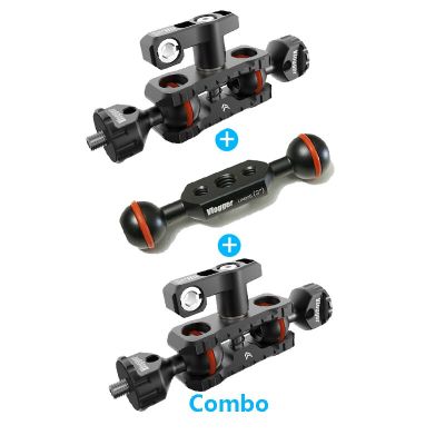 Camera Monitor Dual Ball Head Extension Arm Magic Arm Mount For DSLR Camcorders 360 degree Rotation Bracket Butterfly Clamp