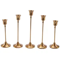 Vintage Decor Candlestick Holders Brass Gold Taper Candle Holders Metal Dinner Candle Holder for Christmas Party Decor