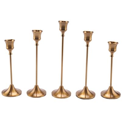 Vintage Decor Candlestick Holders Brass Gold Taper Candle Holders Metal Dinner Candle Holder for Christmas Party Decor