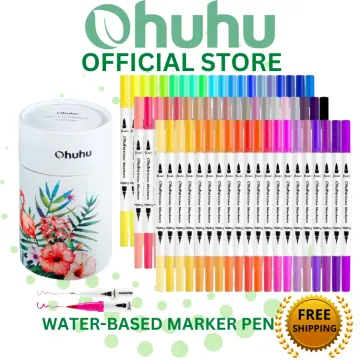 Ohuhu Markers Brush Chisel Tip: 60 Colors New Brush Double Tipped  Water-Based Art Marker for Kids Adults Coloring Book Calligraphy Drawing  Sketching