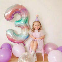 สี Rainbow Number 0-9 balloon บอลลูนตัวเลข (ขายเป็นชิ้น)(TOY632)