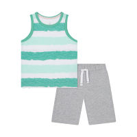 ชุดเซตเด็กผู้ชาย Mothercare striped vest t-shirt and shorts set YC521