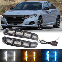 LED DRL ไฟวิ่งกลางวันสำหรับ Honda Accord Facelift รุ่น2021 2022 23ไฟตัดหมอกพร้อมไฟเลี้ยว Mustang Style