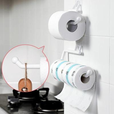 Tissue Hanger Paper Roll Holder Wall Mounted Towel Bathroom Holder Hook Storage Storage Cabinet Bar Rack Hanging For Kitchen Rag A9N8