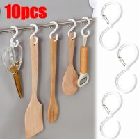 10pc S-shaped Hook With Buckle Portable Multifunctional Kitchen Home Durable Organizer S Windproof Hook Lock Hook Plastic Hanger