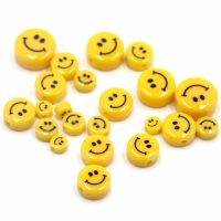 5-100pcs 6 8 10 12mm Yellow Smile Loose Beads For Jewelry Making Acrylic Spaced Beads Smile Face Beads For Jewelry Making DIY