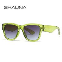 SHAUNA แว่นกันแดดแฟชั่นสำหรับผู้หญิงทรงสี่เหลี่ยมพังค์แว่นตาไล่ระดับสี UV400ผู้ชายแว่นตากันแดดตอกหมุด