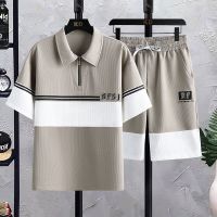 【July hot】 mens summer casual trendy short-sleeved a set of clothes handsome sports full