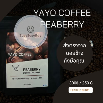 กาแฟ เมล็ดกาแฟสดคั่ว จากดอยช้าง100% กาแฟ เพียเบอรี่ จาก Yayo farm ดอยช้าง เชียงราย   EZ99