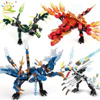 HUIQIBAO 115pcs Fire Dragon Knight Model Building Blocks KAI JAY ZANE City Figures Bricks Construction Toys For Children Friends