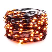 Orange Purple Halloween String Lights 10M 20M Black Wire Fairy Lights for Halloween Christmas Home Decoration Plug Outdoor