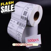 Thermal paper กระดาษความร้อน กระดาษใบเสร็จ ขนาด กันน้ำและน้ำมัน 100x150mm  (500pcs) #สติ๊กเกอร์ความร้อน #กระดาษสติ๊กเกอร์ความร้อน   #กระดาษความร้อน  #ใบปะหน้า #กระดาษใบเสร็จ