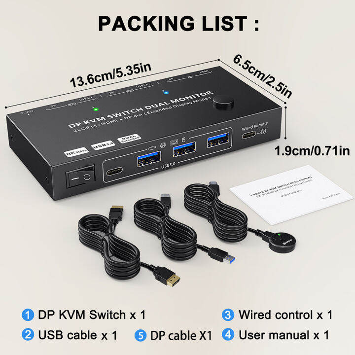 displayport-สวิตช์-kvm-8k-สวิตช์-hd-hdmi-พิเศษ7680-4320จอภาพคู่ขยายจอแสดงผล-dp-อะแดปเตอร์พอร์ต-hdmi-แยก-usb-จอคอมพิวเตอร์3-0