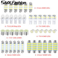 ชุดผสม Led ไฟภายในรถยนต์42ชิ้นหลอดไฟสำรองโดม LED 31มม. 36มม. 41มม. T10 1157 12V 6000K