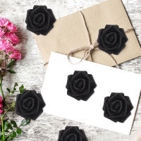 Leetshop 100pcs Fake Rose Head Flower Faux Black Rose สำหรับ DIY งานฝีมือตกแต่ง