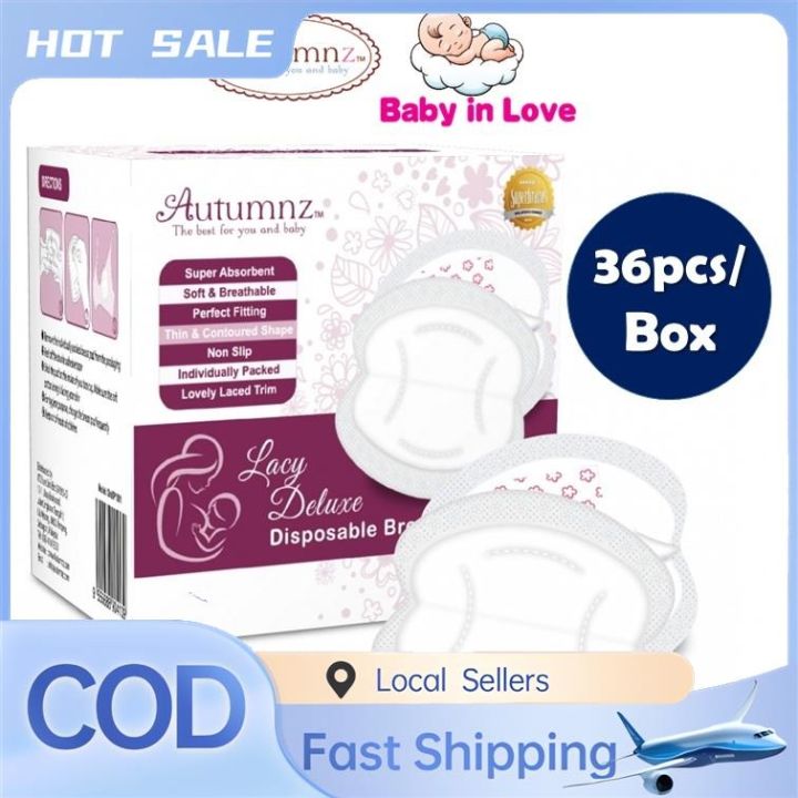 Autumnz Lacy Deluxe Disposable Breast Pads 36pcs / Lacte Deluxe Disposable  BreastPad 36pcs/Shapee Nursing Pad 30pcs Autumnz 1 box=36pcs
