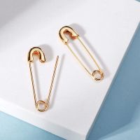 Vnox Womens Safety Pin Ear Studs Clip-On Earrings Creative Jewelry