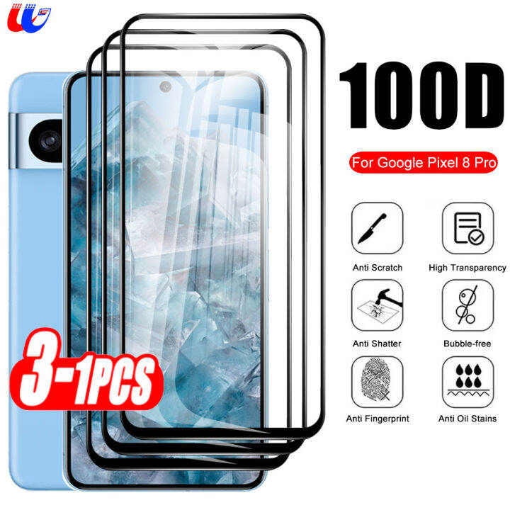 1-3Pcs For Googe Pixel8 Pro 9D Glass For Google Pixel 8 Pro 5G Tempered ...