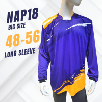 เสื้อกีฬาแขนยาว รุ่นNAP18 ผ้าไมโคร พิมพ์ลาย ไซส์ใหญ่ รอบอก48นิ้ว-56นิ้ว