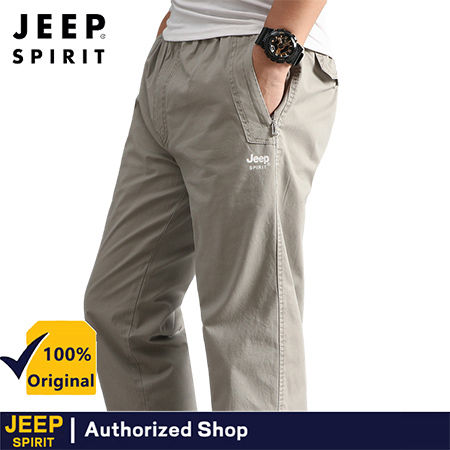 jeep-spirit-กางเกงลำลองหลวมกางเกงสำหรับผู้ชายแขนตรงแฟชั่นฤดูใบไม้ผลิแบบใหม่แฟชั่นในฤดูใบไม้ร่วงแขนตรงสวมใส่ทำงาน