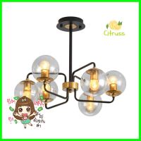 ไฟช่อ CST 6337-6 สีใส/ดำ/ทอง 6 หัวCHANDELIER CST 6337-6 CLEAR/BLACK/GOLD 6-LIGHT **มีบริการชำระเงินปลายทาง**