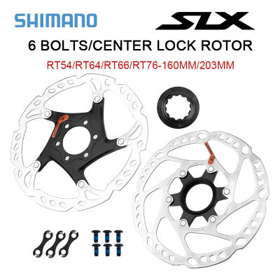 SHIMANO RT76RT64RT54 160มิลลิเมตร180มิลลิเมตร203มิลลิเมตรจักรยานเสือภูเขากลางล็อคดิสก์เบรก RT66 6เล็บดิสก์เบรก DEORE XT MTB โรเตอร์