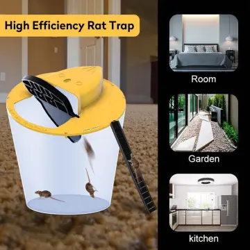 Bucket Mouse Trap, Rat Trap And Mouse Catcher Flip Slide Bucket Lid,  Reusable Mouse Traps, Smart Mouse Trap, Mouse Bucket Lid With Slide Ladder( bucket