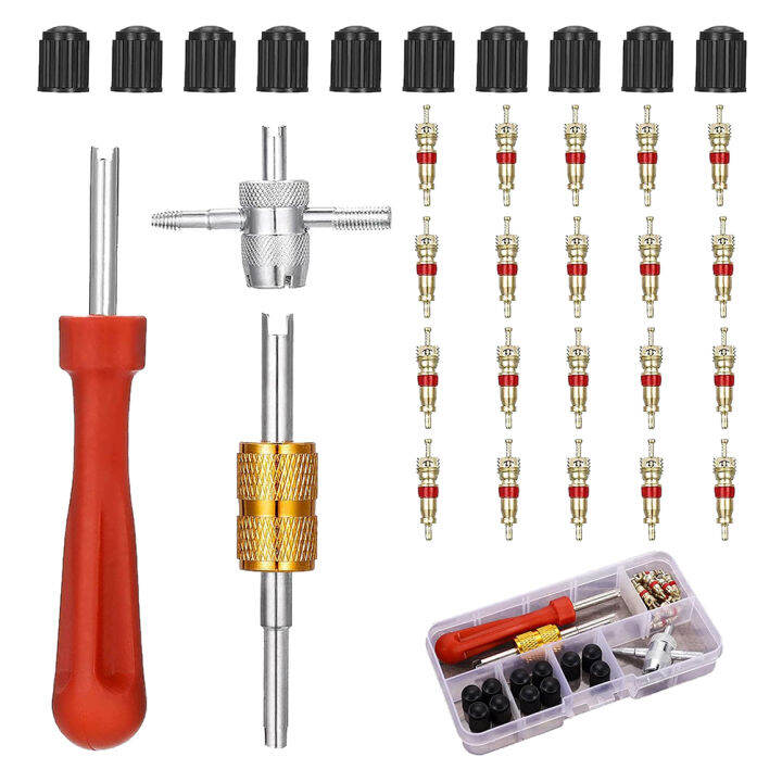 【YIDEA HONGKONG】33pack Tire Valve Removal Kit Zinc Alloy Valve Stem