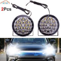 【CW】 2Pcs Car Round LED Daytime Running Light 18LED Car Front Fog Lamp Driving Bulbs White 12V Auto DRL for Tractor Offroad Truck SUV