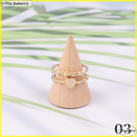 [The Bakerry] แหวนแฟชั่นรูปหัวใจแนววินเทจสำหรับผู้หญิงแหวนนิ้วทรงเรขาคณิตแบบพังค์เปิดเครื่องประดับสำหรับงานแต่งงานปาร์ตี้อินเทรนด์สำหรับเด็กผู้หญิง