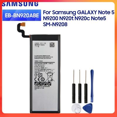 แบตเตอรี่  แท้ Samsung GALAXY Note 5 SM-N9208 N9208 N9200 N920t N920c Note5 EB-BN920ABE Battery EB-BN920ABA  แบตเตอรี่รับประกัน 6 เดือน แถม ฟรี ไขควง