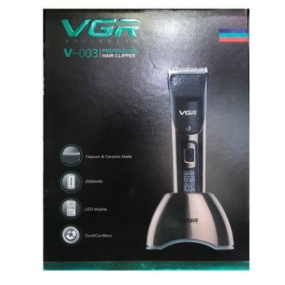 VGR V-003 ตัดผม ปัตตาเลี่ยน ไร้สาย มีไฟดิจิตอล แข็งแรง ทนทาน สินค้ารุ่นใหม่ล่สุด