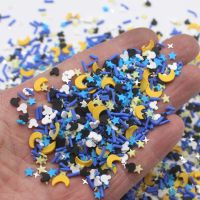 100g/Lot Yellow Moon Star Clay Slices with Candy Sprinkles Cross Star Sequins for DIY Crafts Tumbler Filling