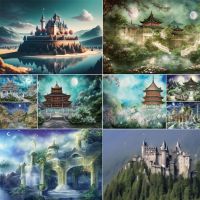 ▤☁☁ Landscape Tower Castle Printed Fabric Cross Stitch Embroidery Set DMC Threads Hobby Handmade Sewing Knitting Counted Gift Magic