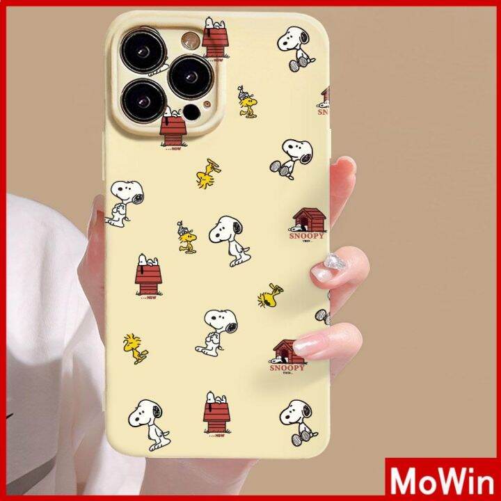 mowin-เข้ากันได้สำหรับ-เคสไอโฟน-เคสไอโฟน11-เคส-เคสโทรศัพท์เยลลี่สีเหลืองฟิล์มอ่อน-กันกระแทกเคสกล้องป้องกันน่ารักสุนัขบ้านรถเข้